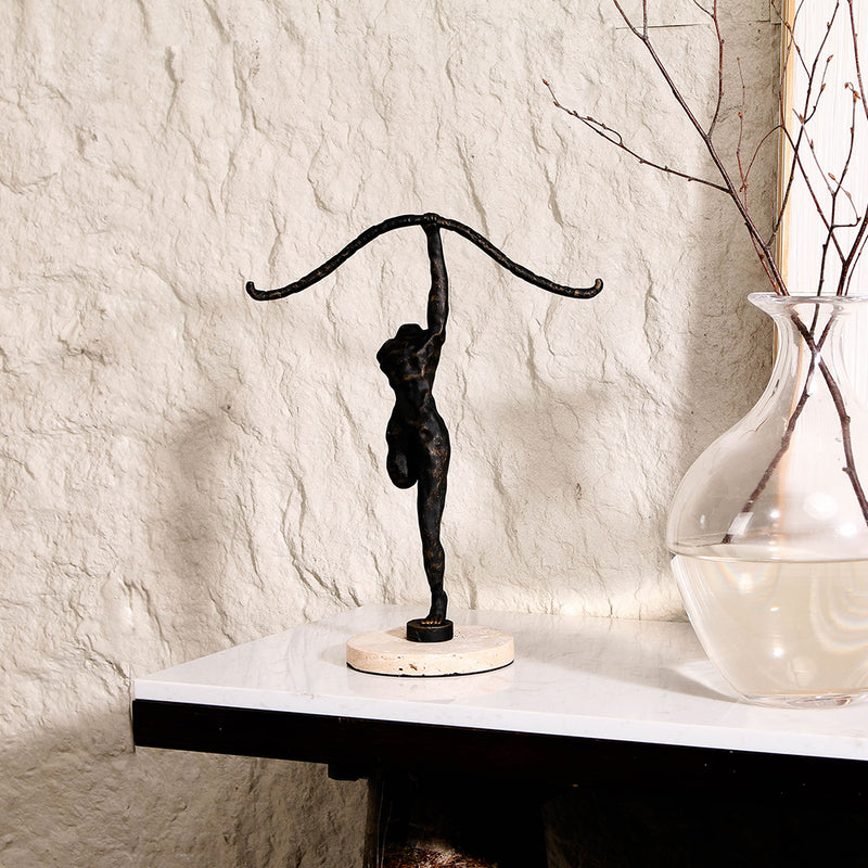 Abstract Arrow Figure Statue - Luxury Alloy & Marble Home Decor & Artistic Piece - 3