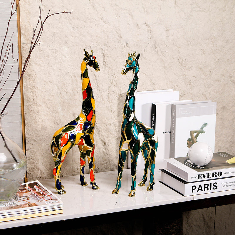 长颈鹿桌面雕塑: - Luxury Premium Alloy Home Decor & Artistic Piece - 3