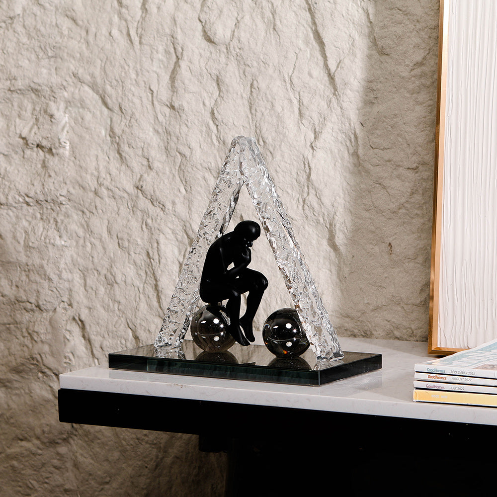 Luxury Crystal & Resin Decorative Sculpture - Designer Artisan Edition