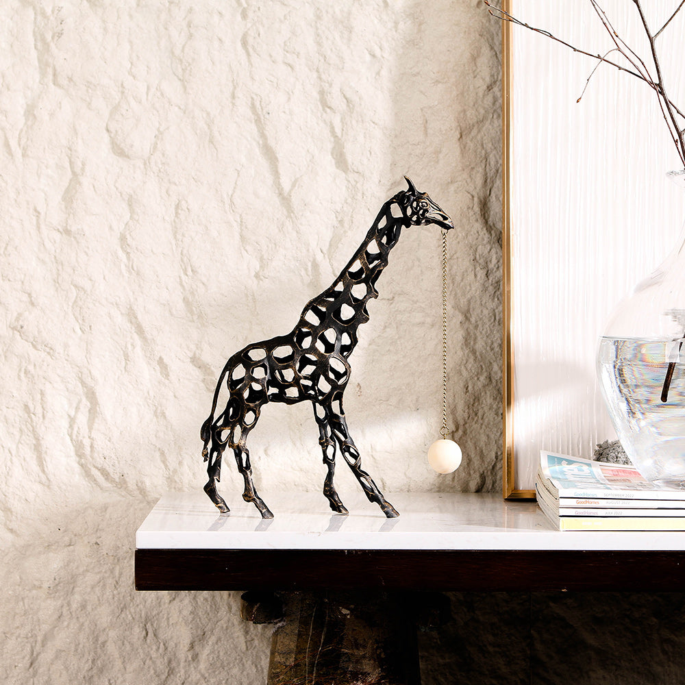 金属长颈鹿雕塑 - Luxury Premium Alloy & Home Decor & Artistic Piece