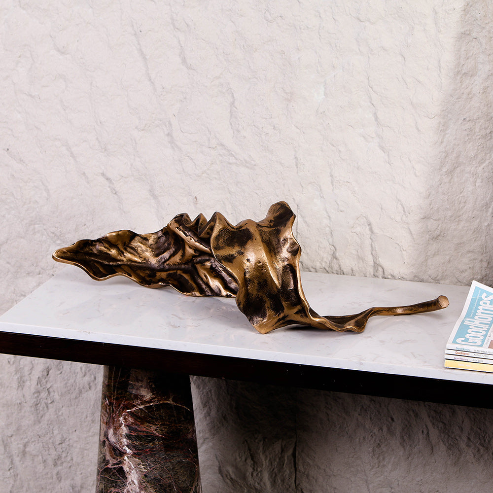 树叶雕塑 - Luxury Premium Alloy Home Decor & Artistic Piece