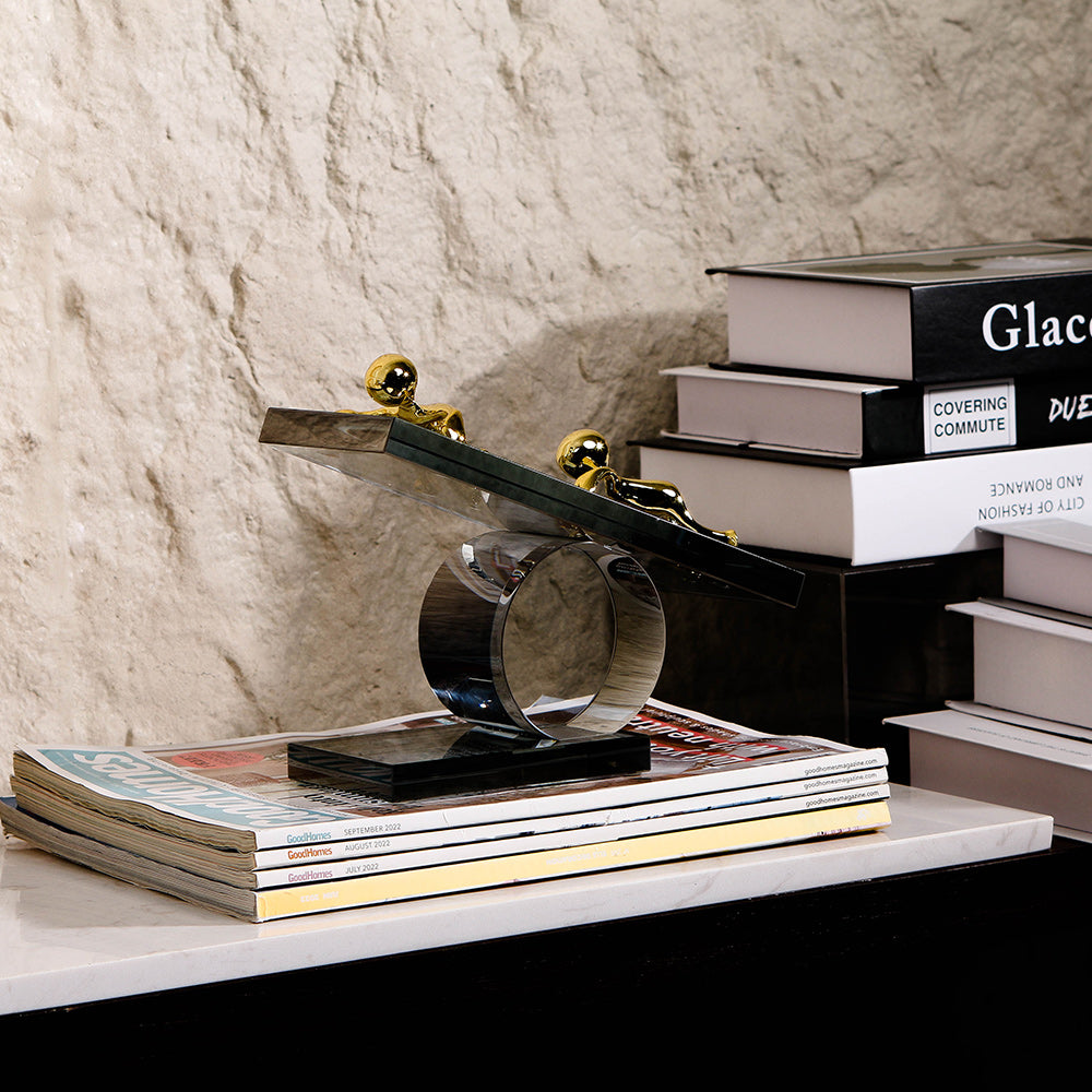 水晶抽象雕塑 - Luxury Premium Alloy Home Decor & Artistic Piece