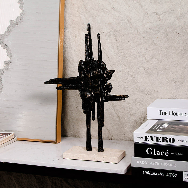 Luxury Alloy & Marble Decorative Sculpture - Designer Artisan Edition - 4