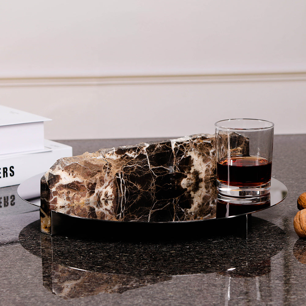 圆形托盘 - Luxury MarbleS/s Home Decor & Artistic Piece