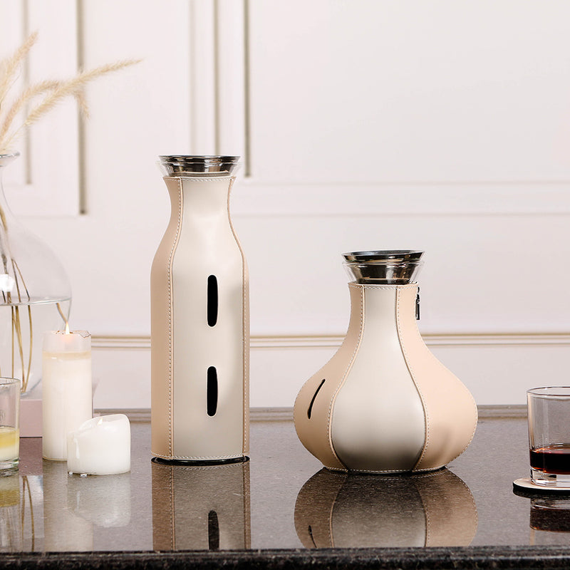 冷水壶 - Luxury GlassS/s/PuLeather Home Decor & Artistic Piece - 4