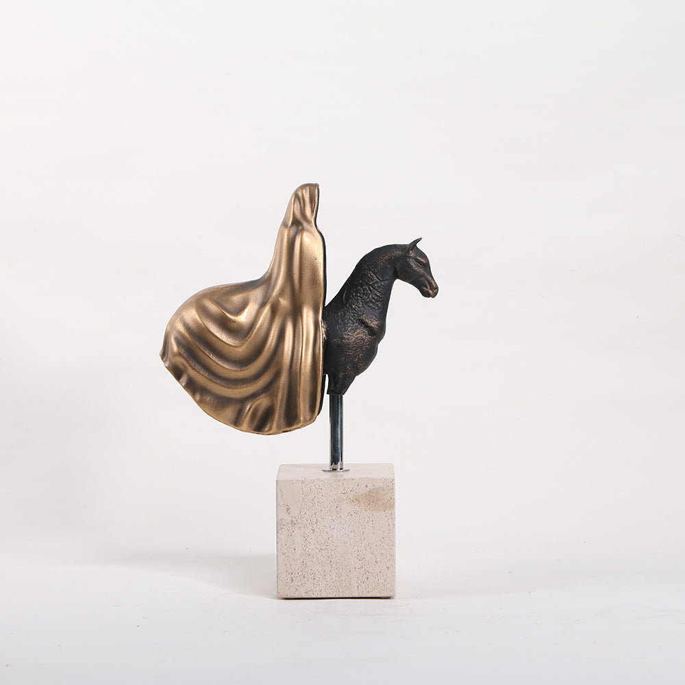 Mystical Cloaked Knight Statue - Luxury Alloy & Marble Home Decor & Artistic ...