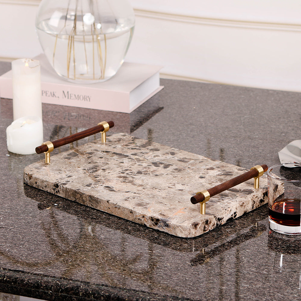 纸盘 - Luxury Marble & & Alloy Home Decor & Artistic Piece