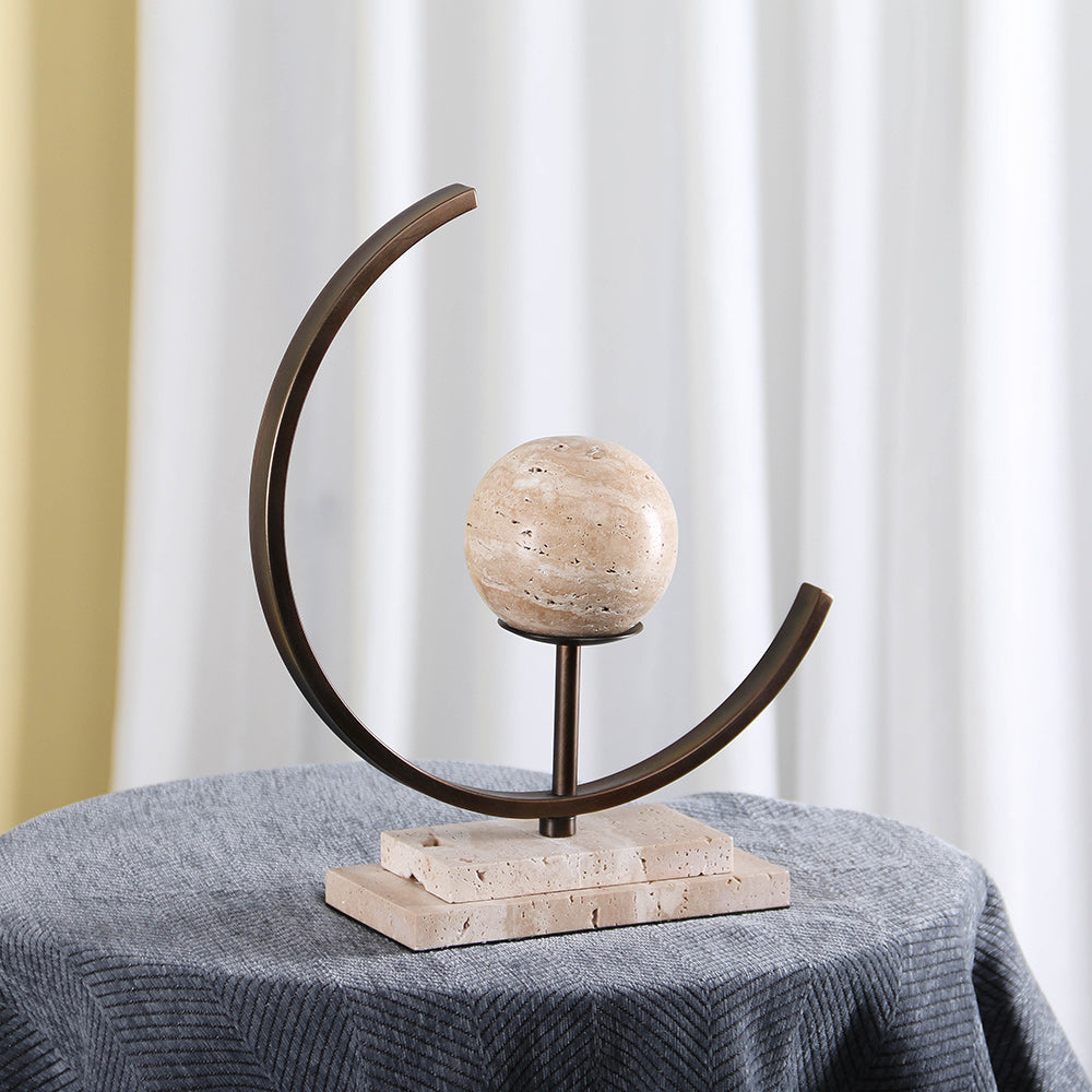 Contemporary Abstract Sculpture - Luxury Alloy & Marble Home Decor & Artistic...