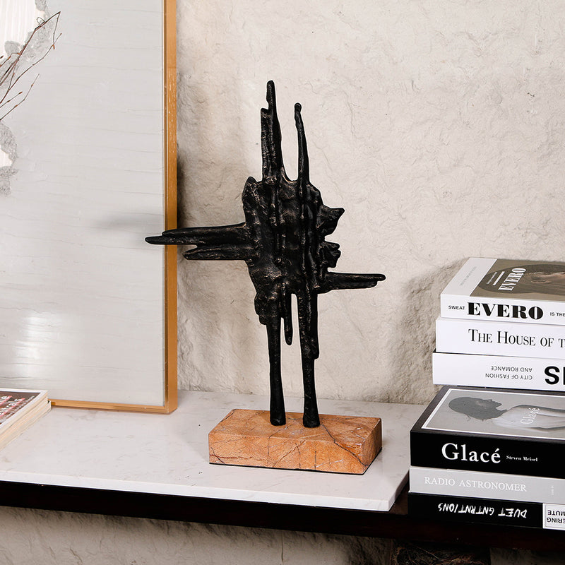 Luxury Alloy & Marble Decorative Sculpture - Designer Artisan Edition - 4