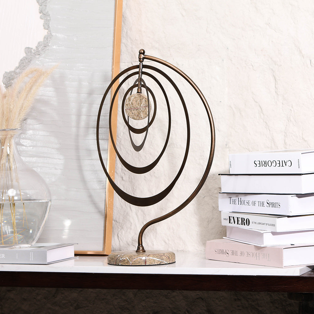Luxury Iron & Marble Decorative Sculpture - Designer Artisan Edition