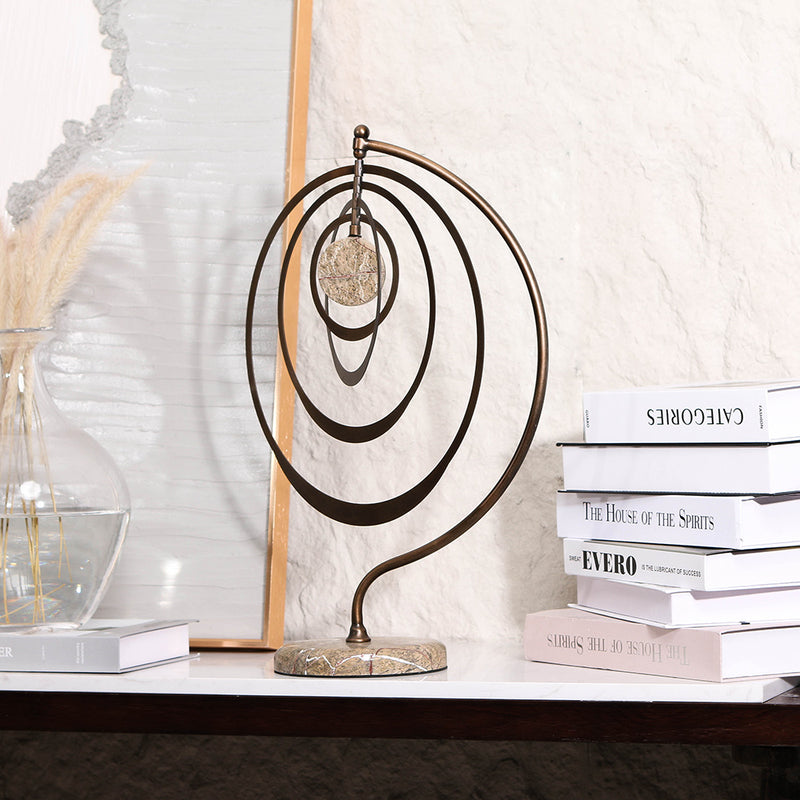 Luxury Iron & Marble Decorative Sculpture - Designer Artisan Edition - 4
