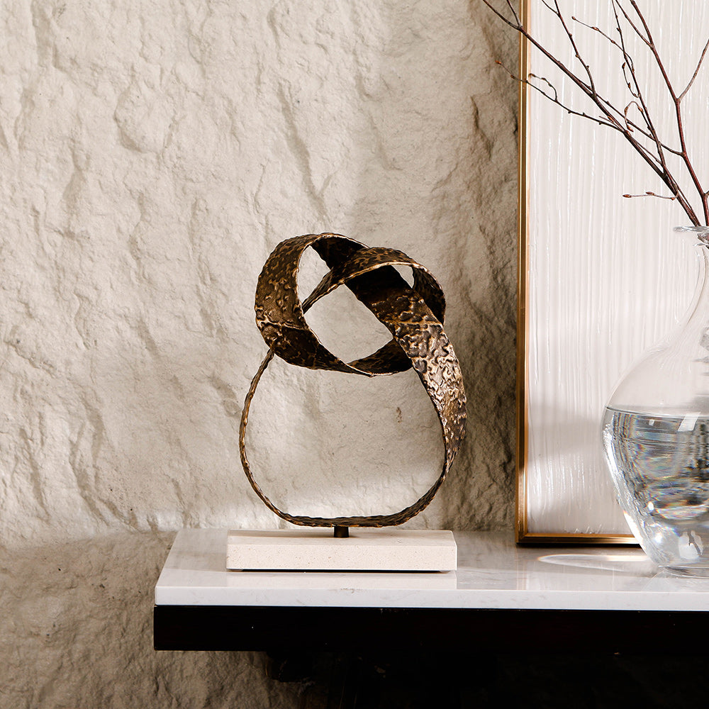 抽象循环雕塑 - Luxury Alloy & Marble Home Decor & Artistic Piece
