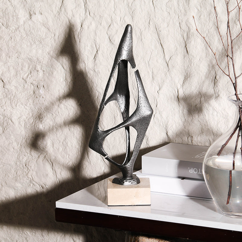 Contemporary Abstract Sculpture - Luxury Alloy & Marble Home Decor & Artistic... - 4
