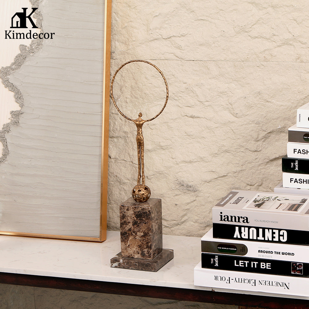 桌面雕塑 - Luxury Alloy & Marble Home Decor & Artistic Piece