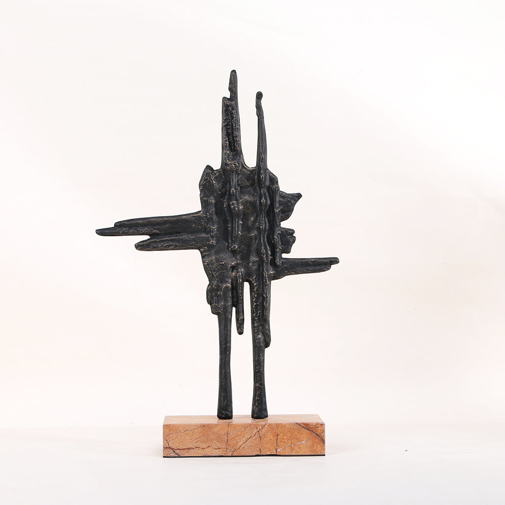Luxury Alloy & Marble Decorative Sculpture - Designer Artisan Edition