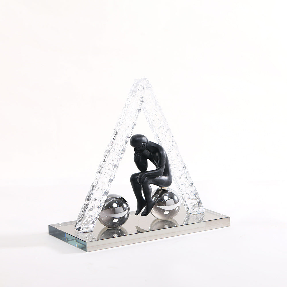 Luxury Crystal & Resin Decorative Sculpture - Designer Artisan Edition