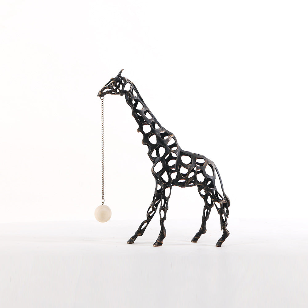 金属长颈鹿雕塑 - Luxury Premium Alloy & Home Decor & Artistic Piece
