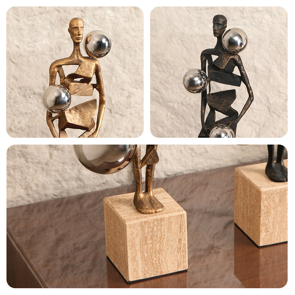 桌面雕塑 - Luxury Alloy & Marble Home Decor & Artistic Piece