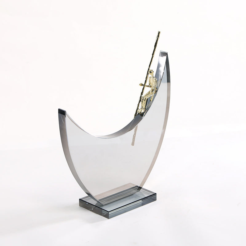 Luxury Crystal & Alloy Decorative Sculpture - Designer Artisan Edition - 5