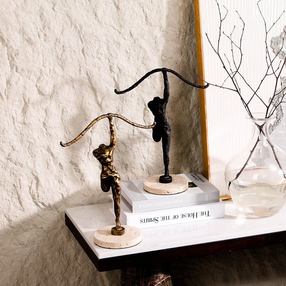 Abstract Arrow Figure Statue - Luxury Alloy & Marble Home Decor & Artistic Piece
