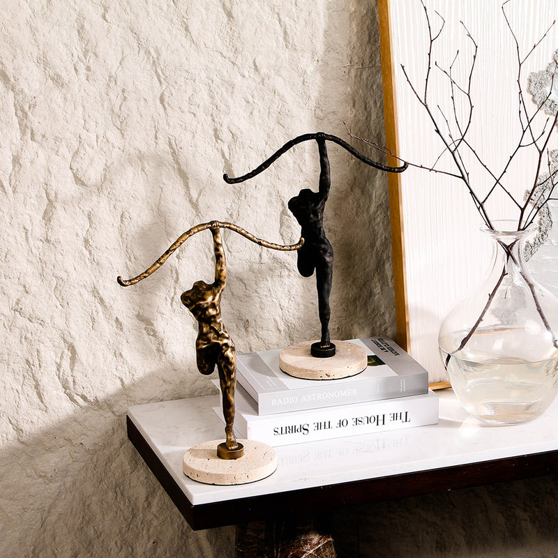 Abstract Arrow Figure Statue - Luxury Alloy & Marble Home Decor & Artistic Piece - 5