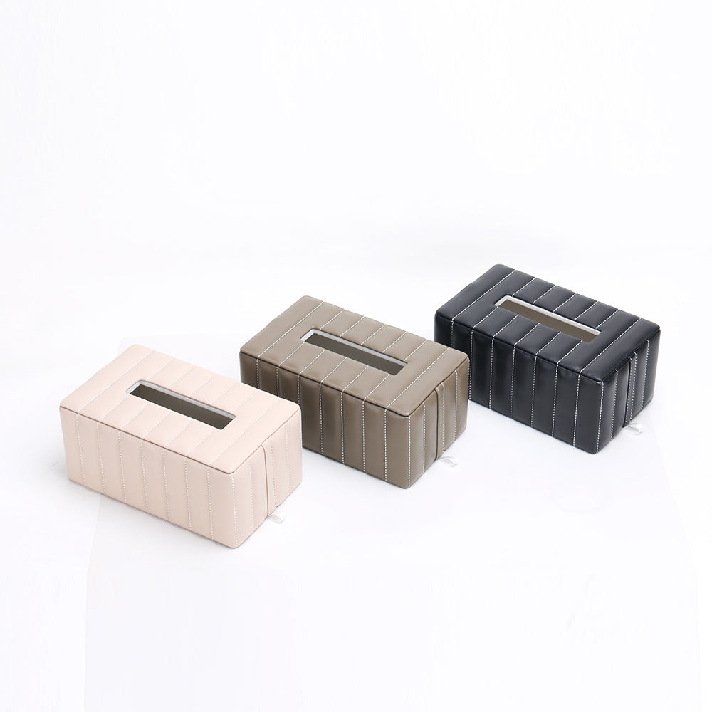矩形纸巾盒 - Luxury MDF & PULeather Home Decor & Artistic Piece