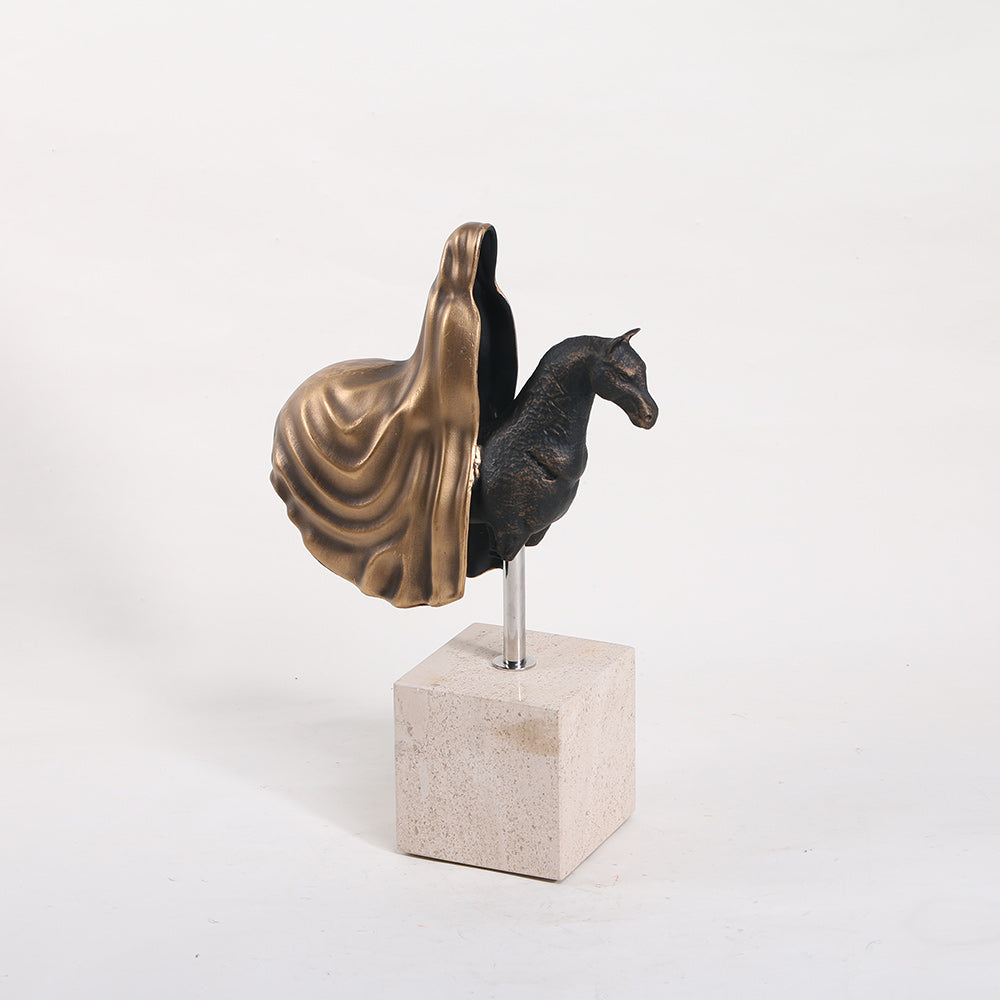 Mystical Cloaked Knight Statue - Luxury Alloy & Marble Home Decor & Artistic ...