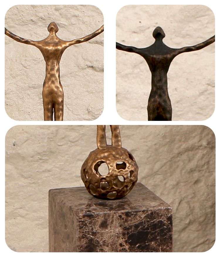 桌面雕塑 - Luxury Alloy & Marble Home Decor & Artistic Piece
