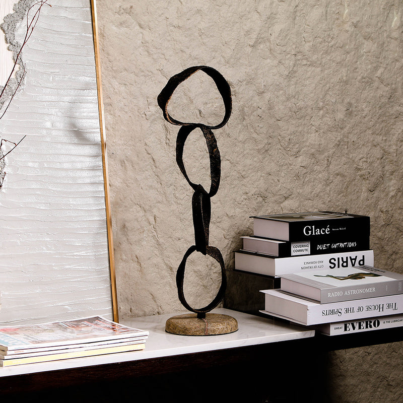 Luxury Alloy & Marble Decorative Sculpture - Designer Artisan Edition - 5