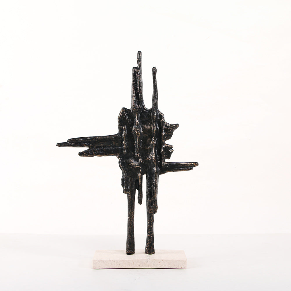 Luxury Alloy & Marble Decorative Sculpture - Designer Artisan Edition