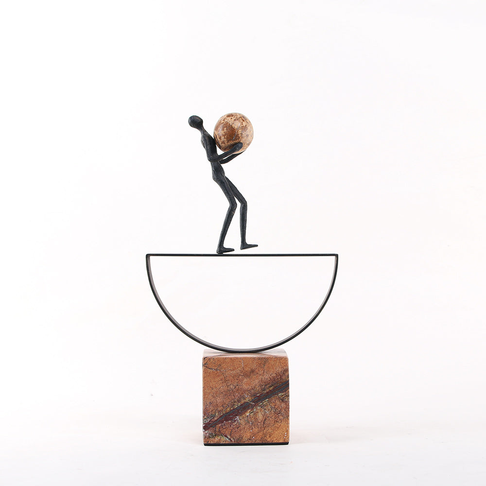 男人站立雕塑 - Luxury Alloy * Marble Home Decor & Artistic Piece