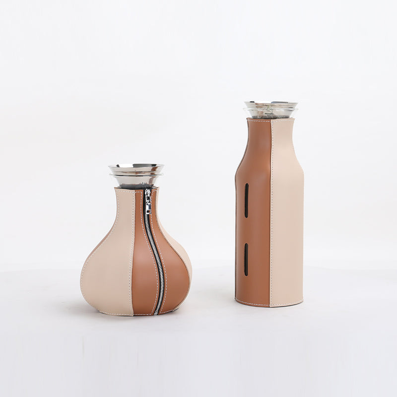 冷水壶 - Luxury GlassS/s/PuLeather Home Decor & Artistic Piece - 6