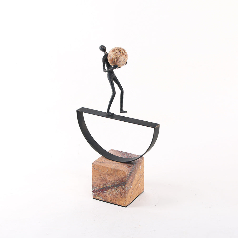 男人站立雕塑 - Luxury Alloy * Marble Home Decor & Artistic Piece