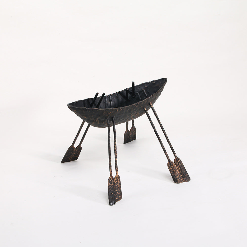 手工制作的船雕塑 - Luxury Premium Alloy Home Decor & Artistic Piece