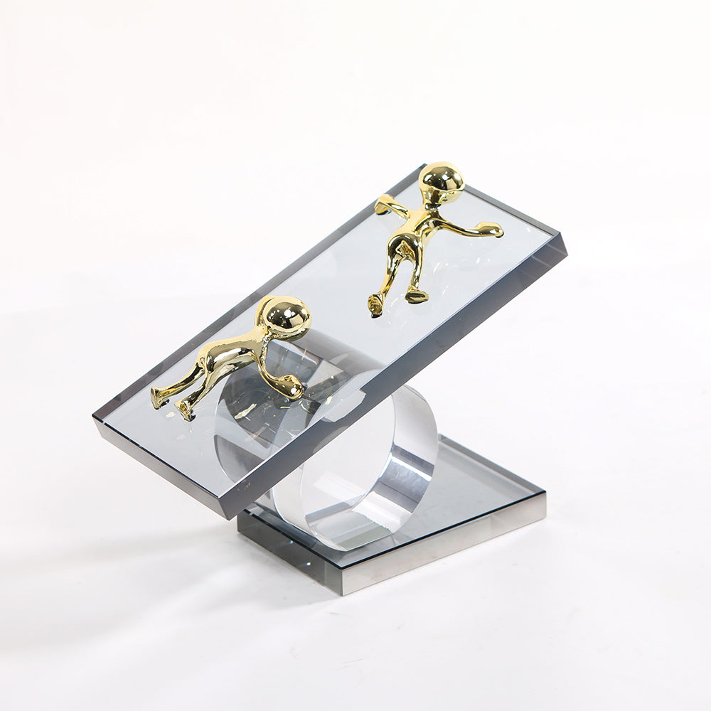 水晶抽象雕塑 - Luxury Premium Alloy Home Decor & Artistic Piece