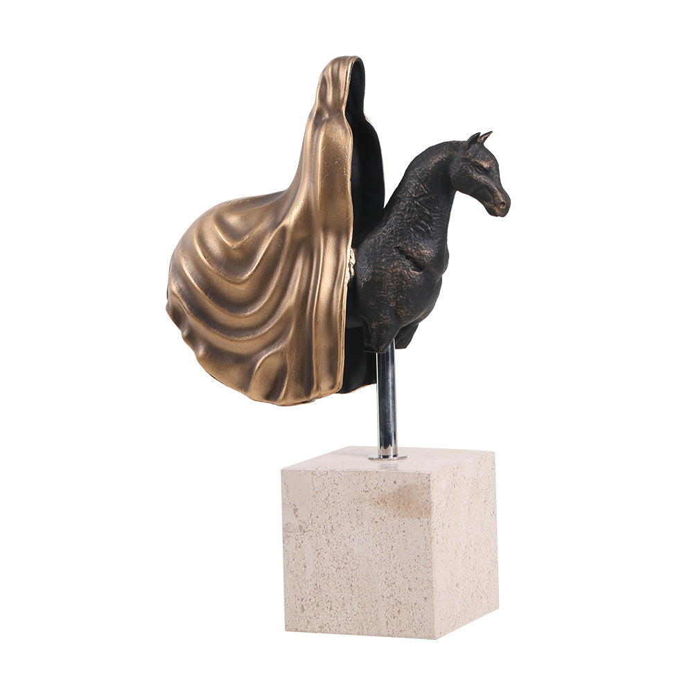 Mystical Cloaked Knight Statue - Luxury Alloy & Marble Home Decor & Artistic ...