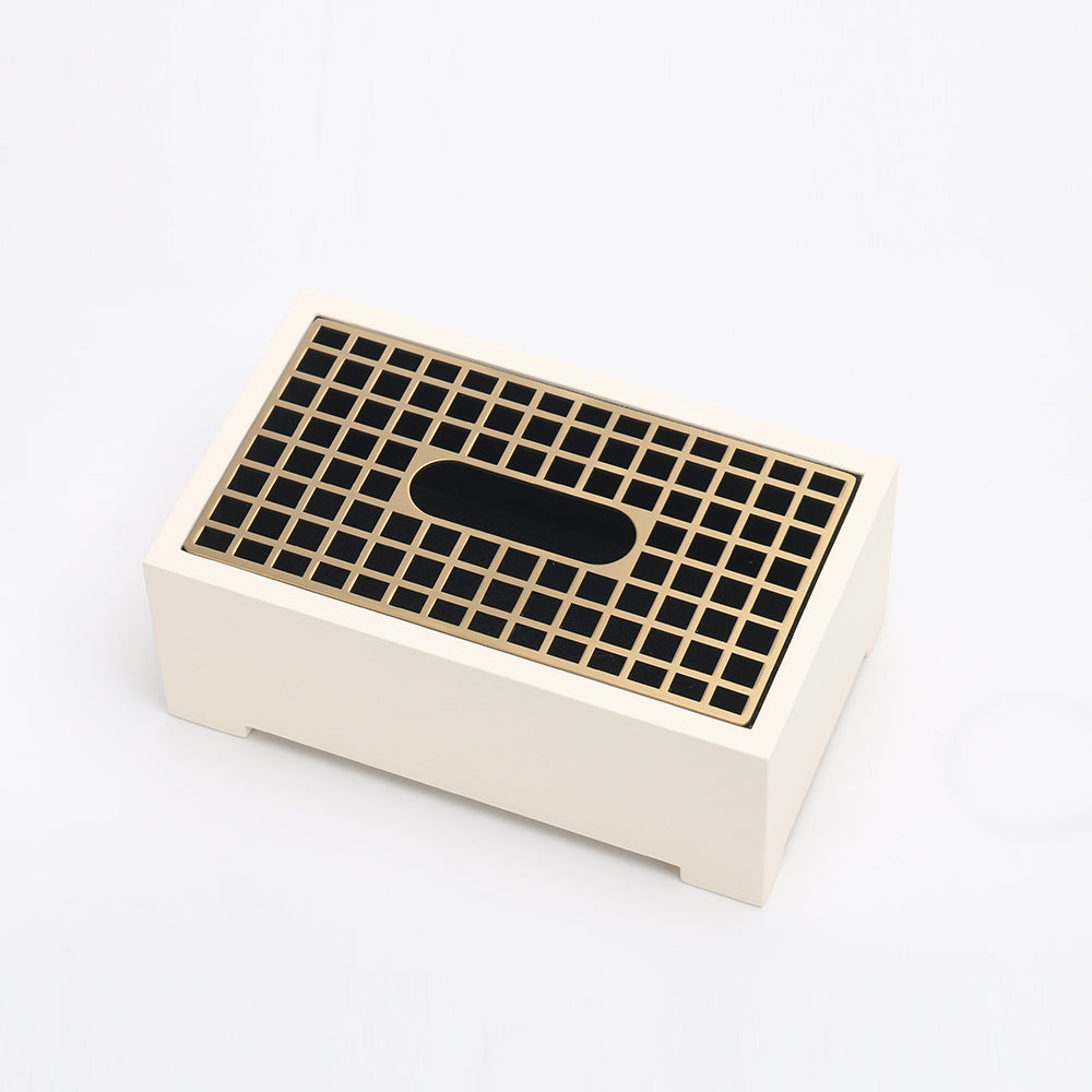 矩形纸巾盒 - Luxury mdf + S/S Home Decor & Artistic Piece