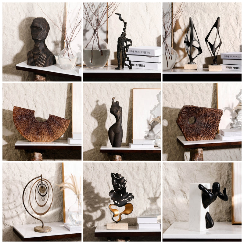 Contemporary Abstract Sculpture - Luxury Alloy & Marble Home Decor & Artistic... - 6