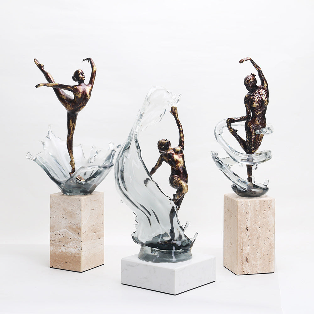 Water Dancer Artistic Sculpture - Luxury Alloy & Resin & Marble Home Decor & ...