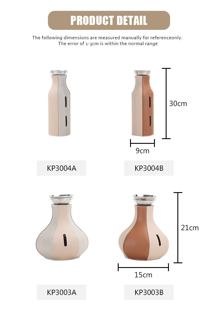 冷水壶 - Luxury GlassS/s/PuLeather Home Decor & Artistic Piece - 7