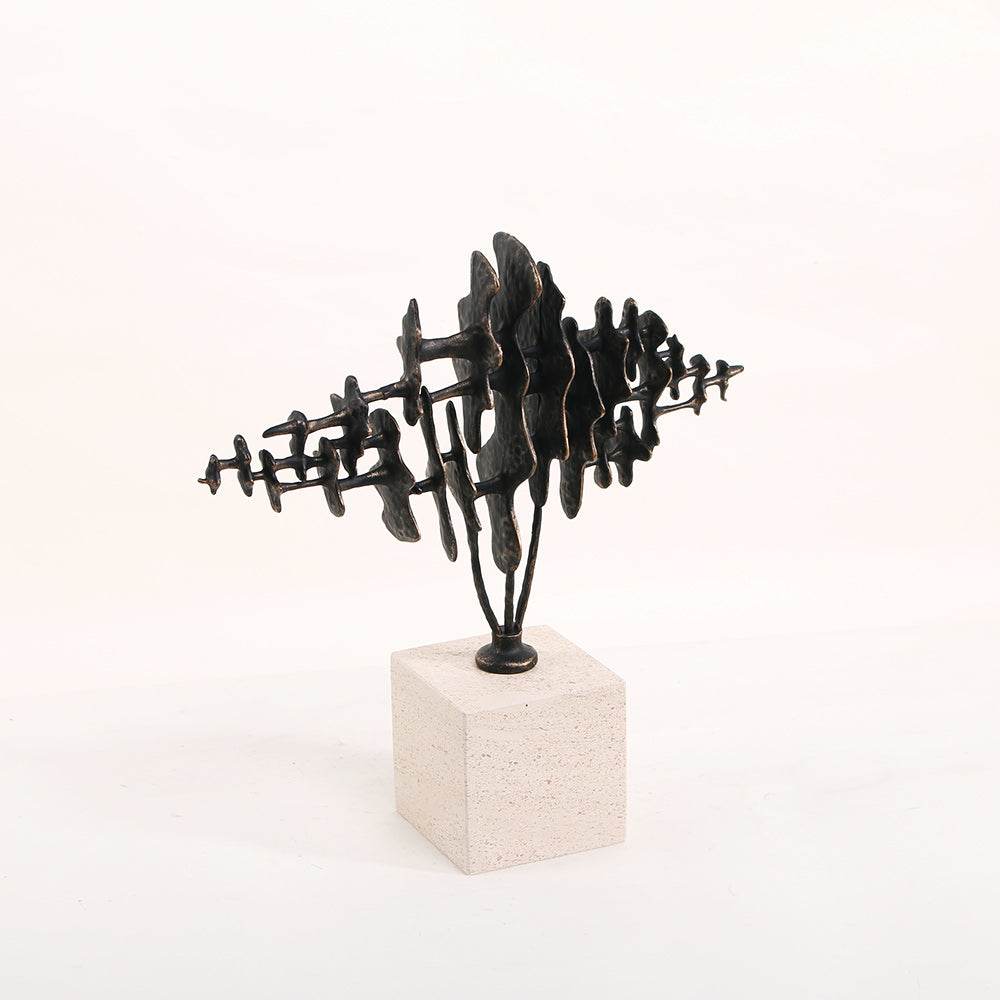 Modern Abstract Fine Art Piece - Luxury Alloy & Marble Home Decor & Artistic ...