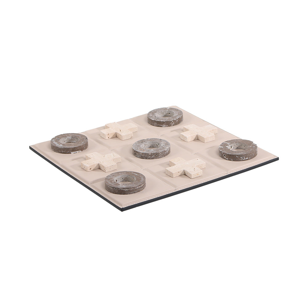 皮革棋盘 - Luxury Marble & PuLeather Home Decor & Artistic Piece