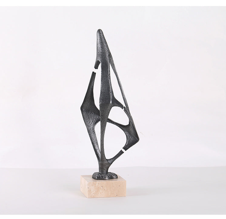 Contemporary Abstract Sculpture - Luxury Alloy & Marble Home Decor & Artistic... - 8