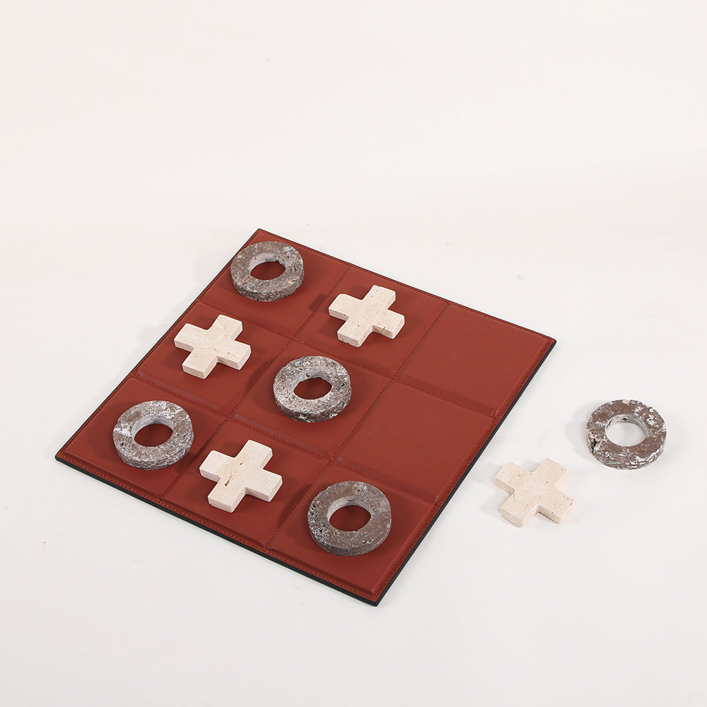 皮革棋盘 - Luxury Marble & PuLeather Home Decor & Artistic Piece