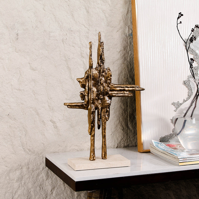 Luxury Alloy & Marble Decorative Sculpture - Designer Artisan Edition - 8