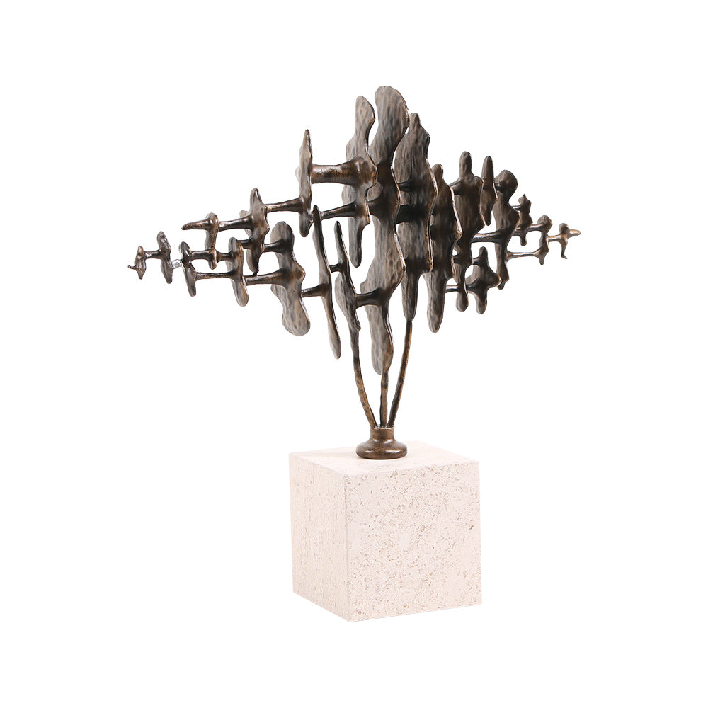 Modern Abstract Fine Art Piece - Luxury Alloy & Marble Home Decor & Artistic ...